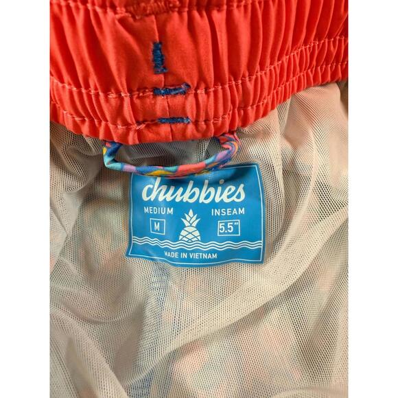 Chubbies "The Spades" 5.5 Blue Floral Mesh Lined Swim Trunks Mens Size M - Picture 3 of 13